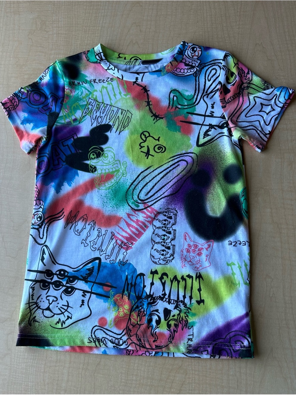 Urban Black Youth Graffiti All-Over Print Streetwear Graphic T-Shirt